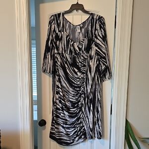Black and White Patterned Dress